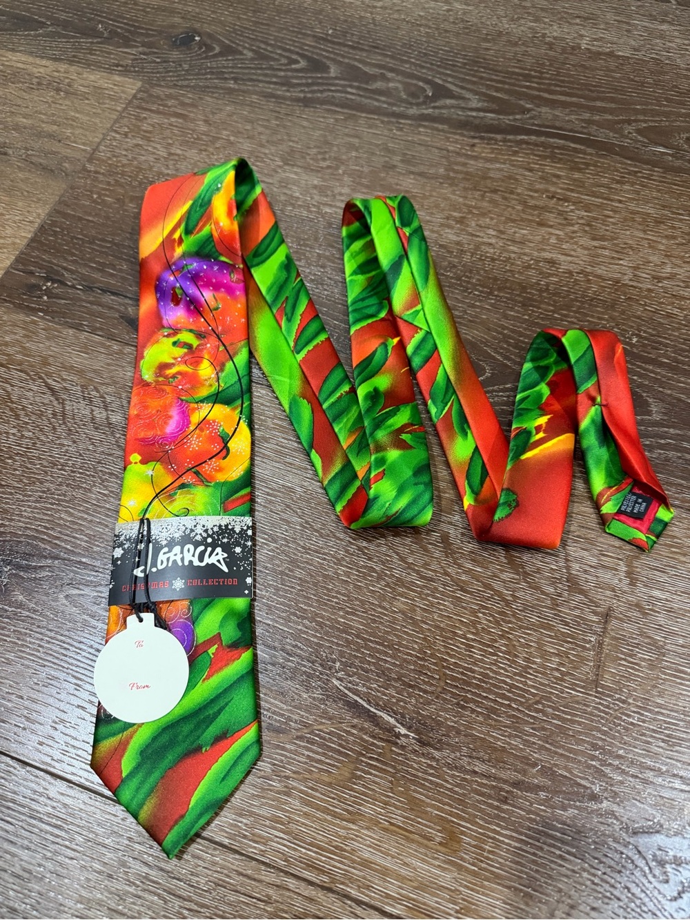 NWT J. Garcia abstract Christmas collection tie multi color